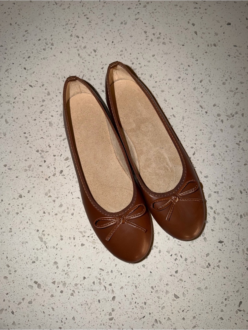 Amazon Brown Bow Ballet Flats for Women